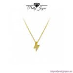 Gargantilla de Plata Con Rayo, Baño de Oro 18k