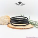 Pulsera de cuero y acero inoxidable 6 en 1