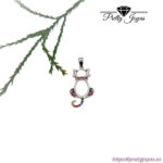 Colgante de Gato Multicolor en Plata Rodiada