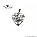 Colgante de Corazón con Árbol de la Vida en Plata