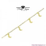 Pulsera de plata 925 bañada en Oro con 4 lunas