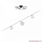 Pulsera de plata bañada en rodio con mosaico