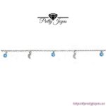 Pulsera de Lunas en Plata con Circonitas Azules