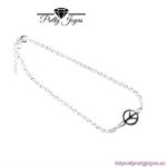 Tobillera Paz y Amor en Plata