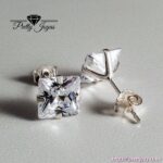 Pendientes de Plata 925 de Circonita 7 x 7 mm