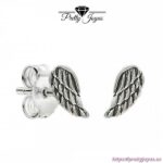 Pendientes de Plata de Ley con Ala