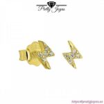 Pendientes de Plata con Rayo, Bañados en Oro 18