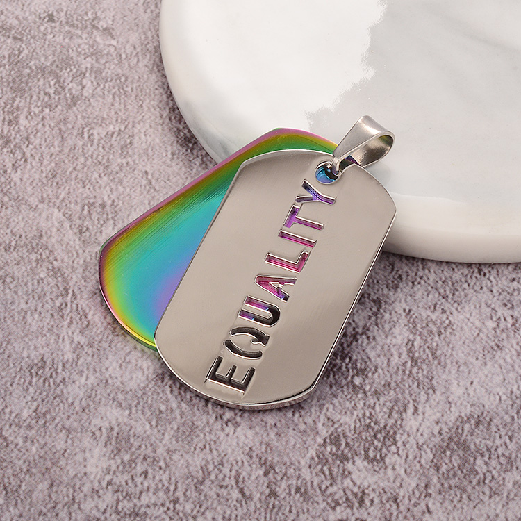 Collar EQUALITY Multicolores LGBT en Acero Inoxidable 316
