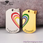 Dijes de Corazones LGBT en Acero Inoxidable 316