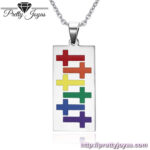 Collar de Cruces Multicolores en Acero Inoxidable 316